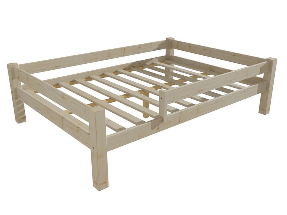 eoshop Detská posteľ 8X8 01D so zábranou (Rozmer: 120 x 200 cm, Farba dreva: surové drevo)